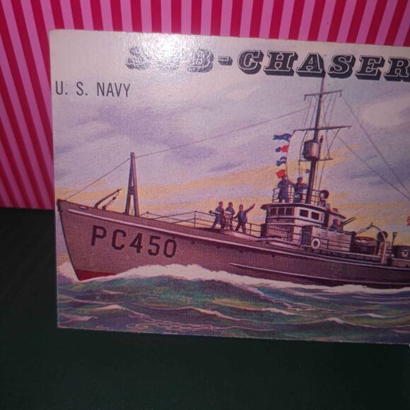 1955 Topps Rails and Sails Sub-Chaser U.S. Navy #166 - Picture 3 of 8
